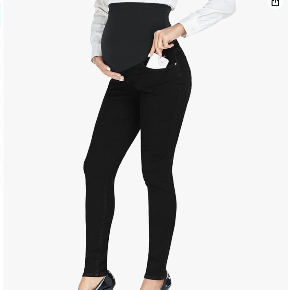 Black Stretchy Maternity Skinny Pants